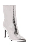 Mia Mardi Pointed Toe Bootie In Silver Metallic