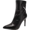 Mia Mardi Womens Faux Leather Pointed Toe Ankle Boots In Black