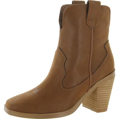 Mia Markus Womens Leather Square Toe Ankle Boots In Green