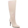 Mia Marysol Womens Faux Leather Crinkle Knee-high Boots In Beige
