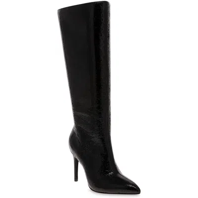 Mia Marysol Womens Faux Leather Pull On Knee-high Boots In Black