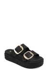 Mia Mieko Two-strap Platform Sandal In Black
