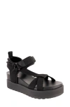 Mia Mileni Platform Wedge Sandal In Black