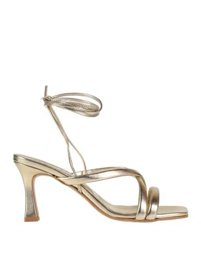 Mia Milù Woman Sandals Gold Size 7 Synthetisches Material In Gray