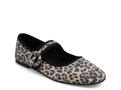 Mia Miya Mary Jane Flat In Animal Print