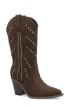 Mia Women's Morgann Pointed Toe Studded Western Boots In Brown