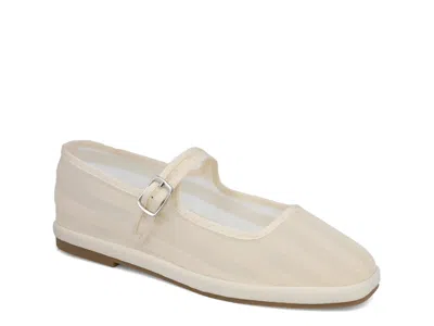 Mia Morocco Mary Jane Flat In White