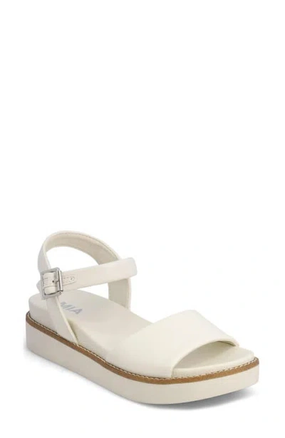 Mia Nari Ankle Strap Platform Sandal In Bone