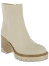 MIA NATHAN WOMENS FAUX SUEDE BLOCK HEEL MID-CALF BOOTS