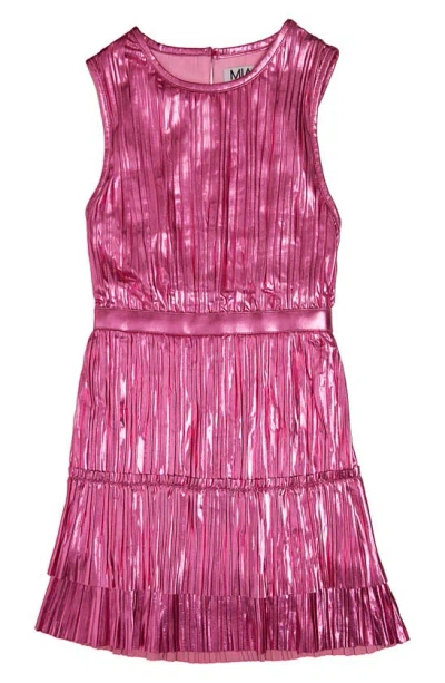 Mia New York Kids' Double Ruffle Sleeveless Dress In Pink