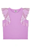 Mia New York Kids' Flutter Sleeve Top In Purple