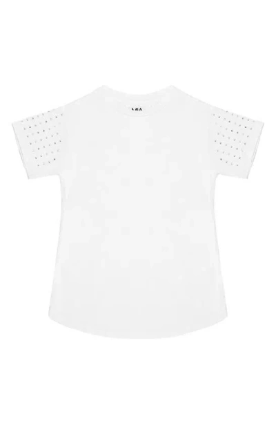 Mia New York Kids' Rhinestone Accent T-shirt In White