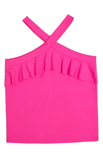 Mia New York Kids' Ruffled Crossover Tank In Pink