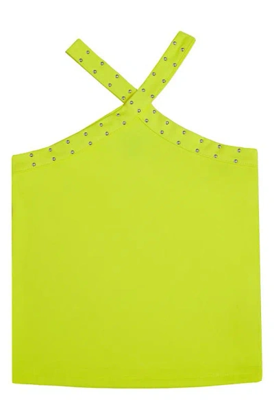 Mia New York Kids' Studded Crossover Tank Top In Lime