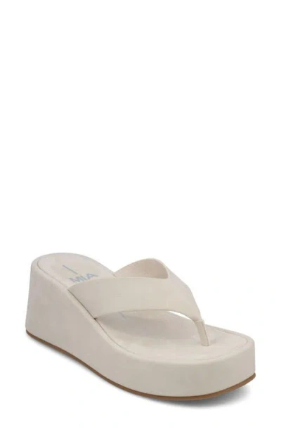 Mia Niccola Platform Wedge Flip Flop In Neutral