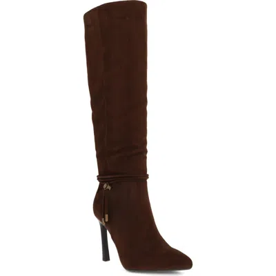 Mia Niko Pointed Toe Knee High Boot In Burgundy