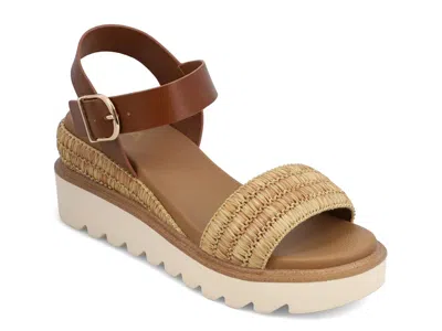 Mia Odalys Wedge Sandal In Brown