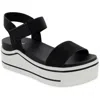 Mia Olita Vegan Suede Platform Sandal In Black