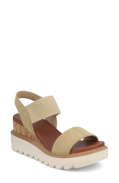Mia Olany Platform Wedge Ankle Strap Sandal In Natural