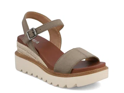 Mia Ophidia Wedge Sandal In Brown
