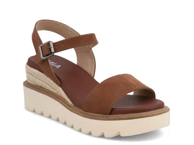 Mia Ophidia Wedge Sandal In Brown