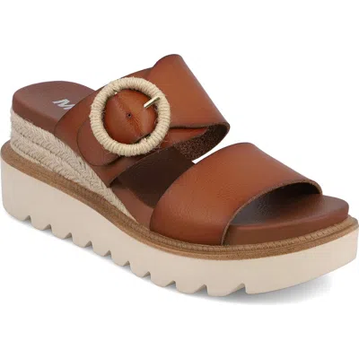 Mia Orla Platform Wedge Sandal In Cognac