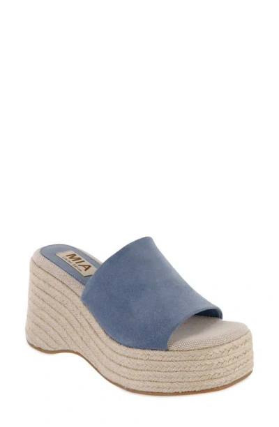 Mia Palma Espadrille Platform Wedge Sandal In Denim