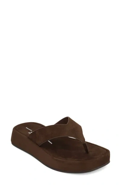 Mia Pamelia Wedge Flip Flop In Brown