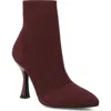 Mia Pamilla Knit Bootie In Burgundy