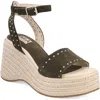 Mia Pascha Ankle Strap Espadrille Platform Sandal In Khaki