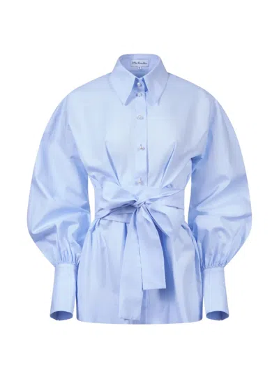 Mia Peculiar Balloon Sleeve Shirt In Multi