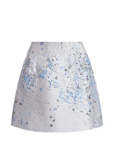 Mia Peculiar Brocade Mini Skirt In Multi