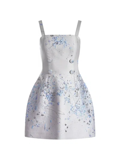 Mia Peculiar Button-embellishment Mini Dress In White