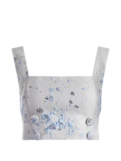 Mia Peculiar Button-embellishment Top In White