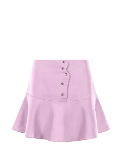 Mia Peculiar Button-detail Mini Skirt In Purple