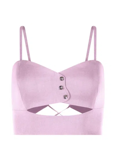 Mia Peculiar Button-detail Top In Pink