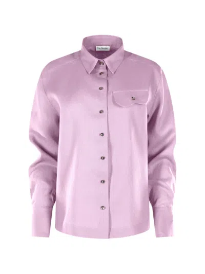 Mia Peculiar Button-up Shirt In Purple