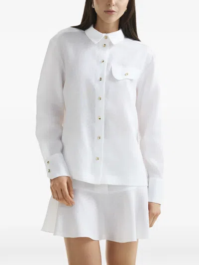Mia Peculiar Button-up Shirt In White