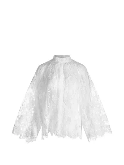 Mia Peculiar Floral-lace Blouse In White