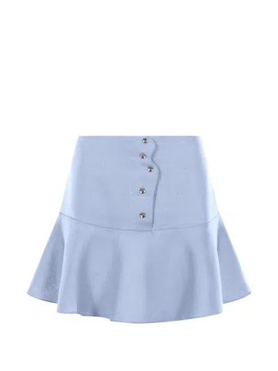 Mia Peculiar Flounce-hem Mini Skirt In Brown