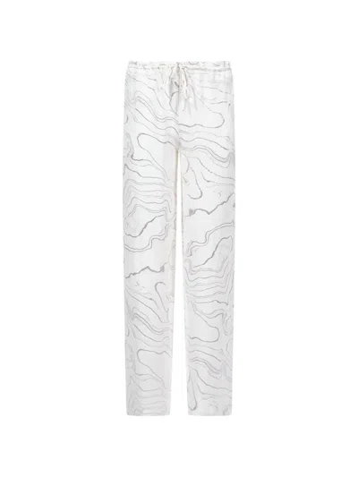 Mia Peculiar Pattern Palazzo Trousers In White