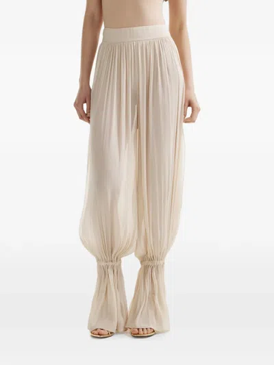 Mia Peculiar Pleated Balloon Trousers In Neutral