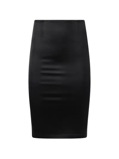 Mia Peculiar Stretch Midi Skirt In Black
