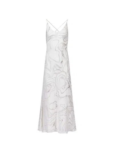 Mia Peculiar V-neck Maxi Dress In White