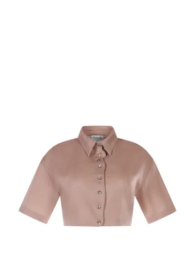 Mia Peculiar Wave-detail Shirt In Brown