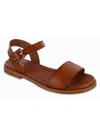 Mia Peyton Womens Faux Leather Adjustable Slingback Sandals In Brown