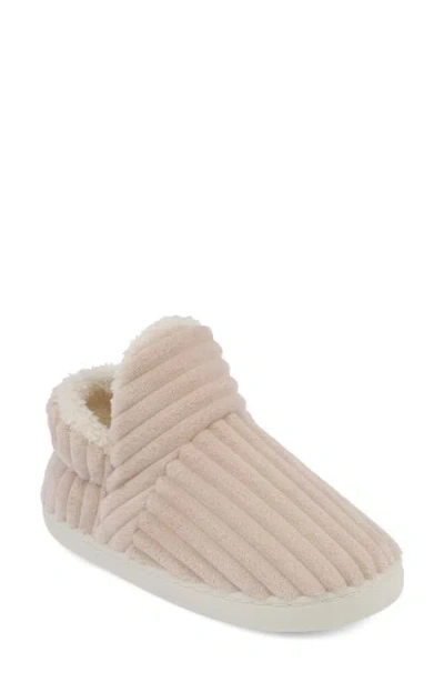 Mia Plushy Slipper Bootie In Neutral
