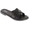 Mia Poliana Womens Faux Leather Flats Flatform Sandals