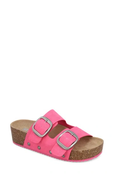 Mia Qianna Two Strap Sandal In Hot Pink