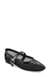 Mia Rayza Woven Mary Jane Flat In Black